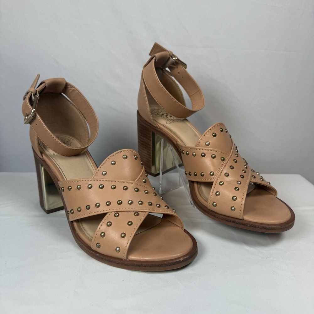 Vince Camuto VC-KERESHA Leather Open Toe‎ Ankle Strap Sandals 10 M Tan